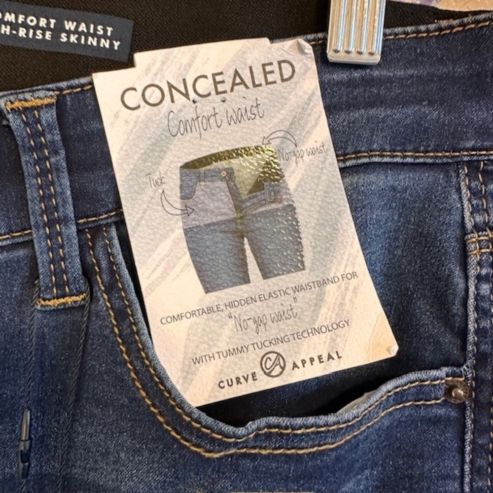 NWT Curve Appeal Women's Comfort Waist High Rise Skinny Stretch Jeans 10/30 - Picture 5 of 8